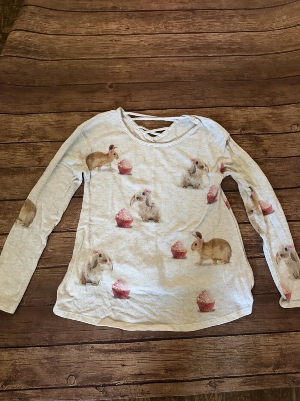 Girl’s Justice Rabbit Bunny Long Sleeve Shirt Size 12